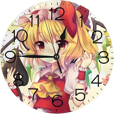 Amazon Co Jp 東方project フランドール スカーレット 壁掛け時計 置き時計 目覚まし時計 円形 時計 数字 バッテリー 掛け時計 アイデア個性 ファッション インテリア ホーム キッチン