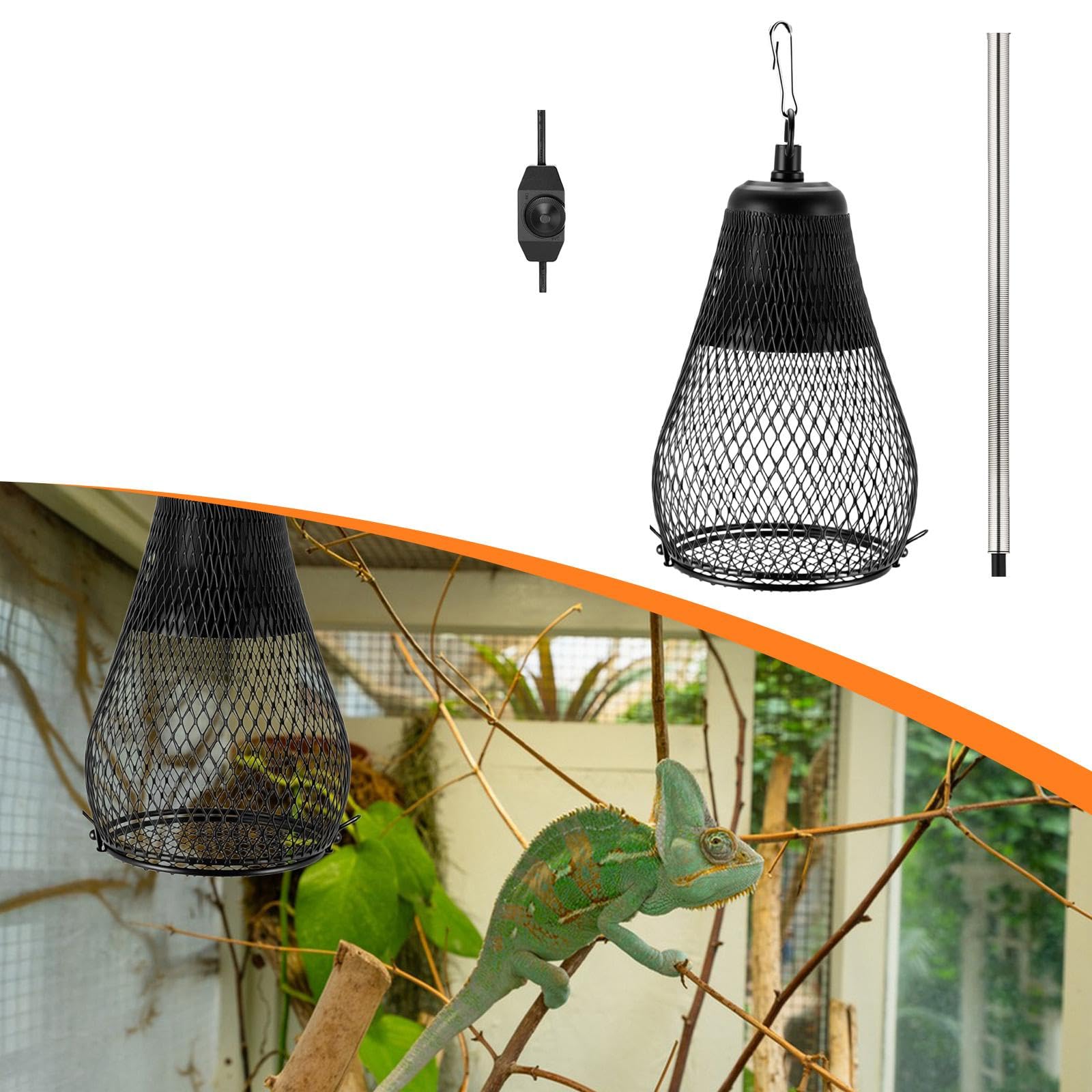 MagiDeal Protezione per lampada riscaldante per rettili, spina UE, cupola di protezione per lampada riscaldante per rettili e tartarughe, per anfibi
