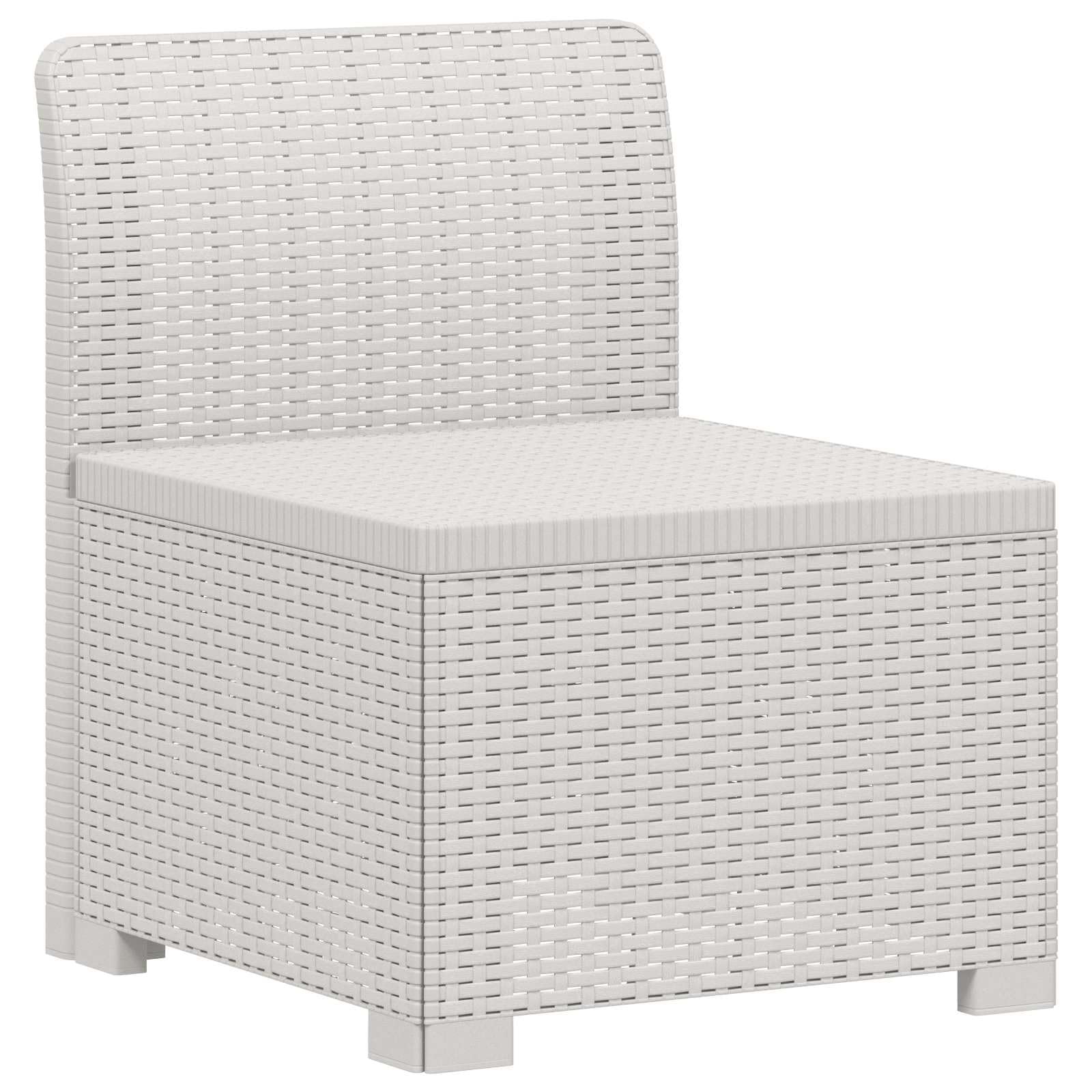 vidaXL Sofa Ogrodowa 3-osobowa w Wyglądzie Rattanu PP Biały
