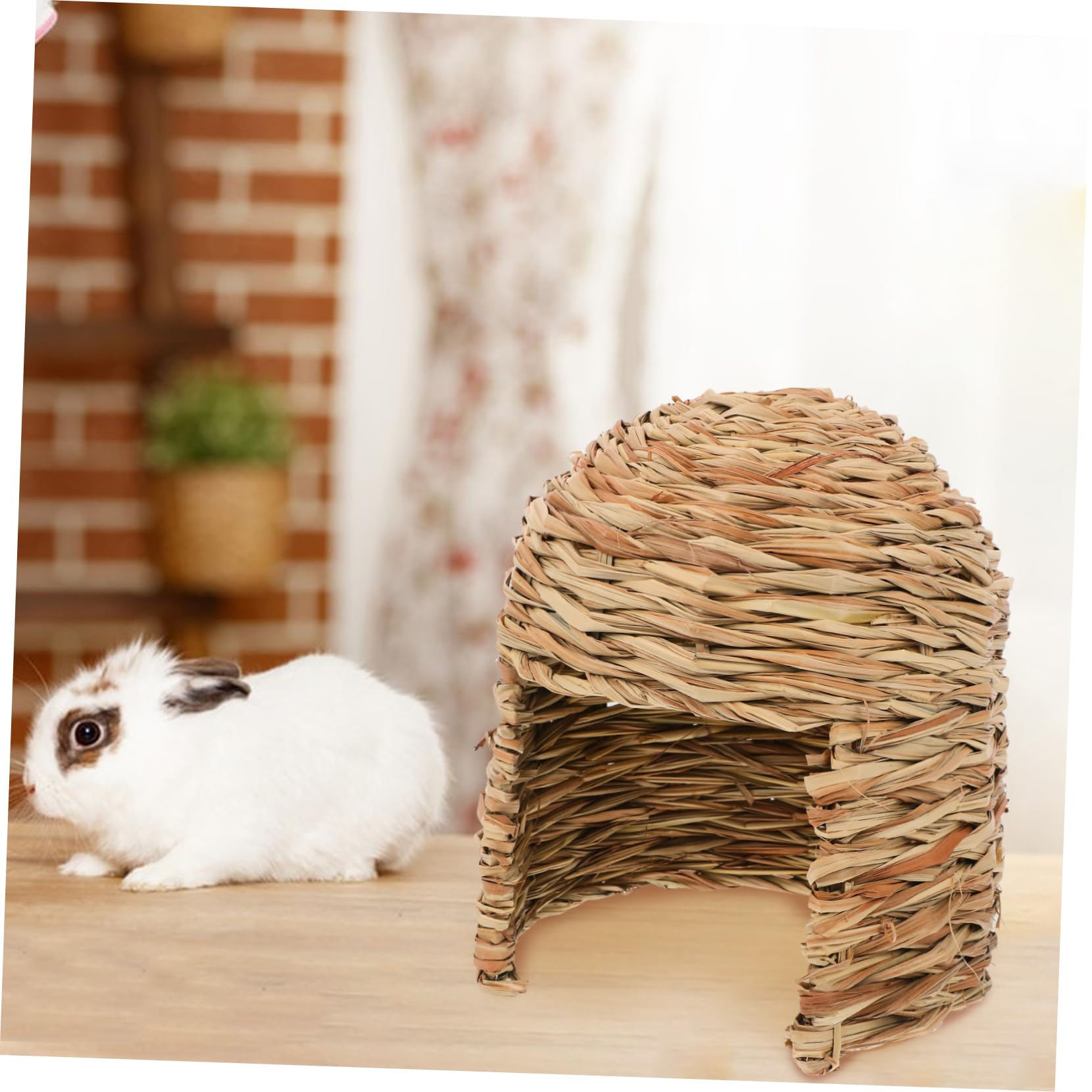 Milisten Extra Großes Chinchillahaus aus Naturgras Faltbar mit Öffnungen