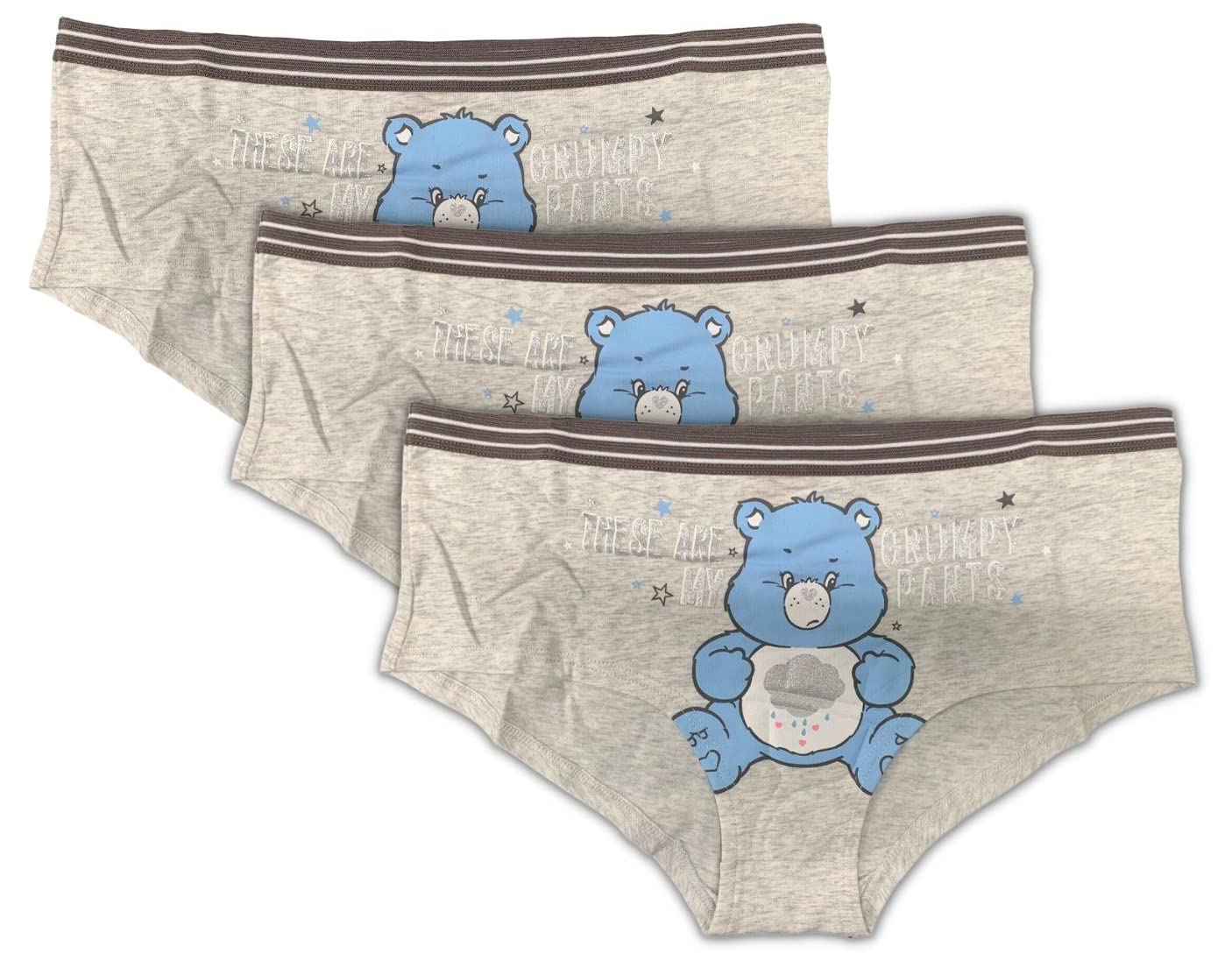 Women's Grey Briefs, Pack Of 3 Character Print Knickers Shorts, Cotton Underwear (As8, Numeric, Numeric_6, Regular, Regular)