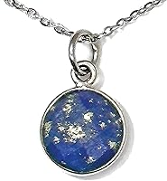 Vista 81 de Round Pendant Necklace, Natural Gemstones, Labradorite, Rainbow Moonstone, Crystal, Rose Quartz, Amethyst, Citrine, Sterling Silver, Handmade