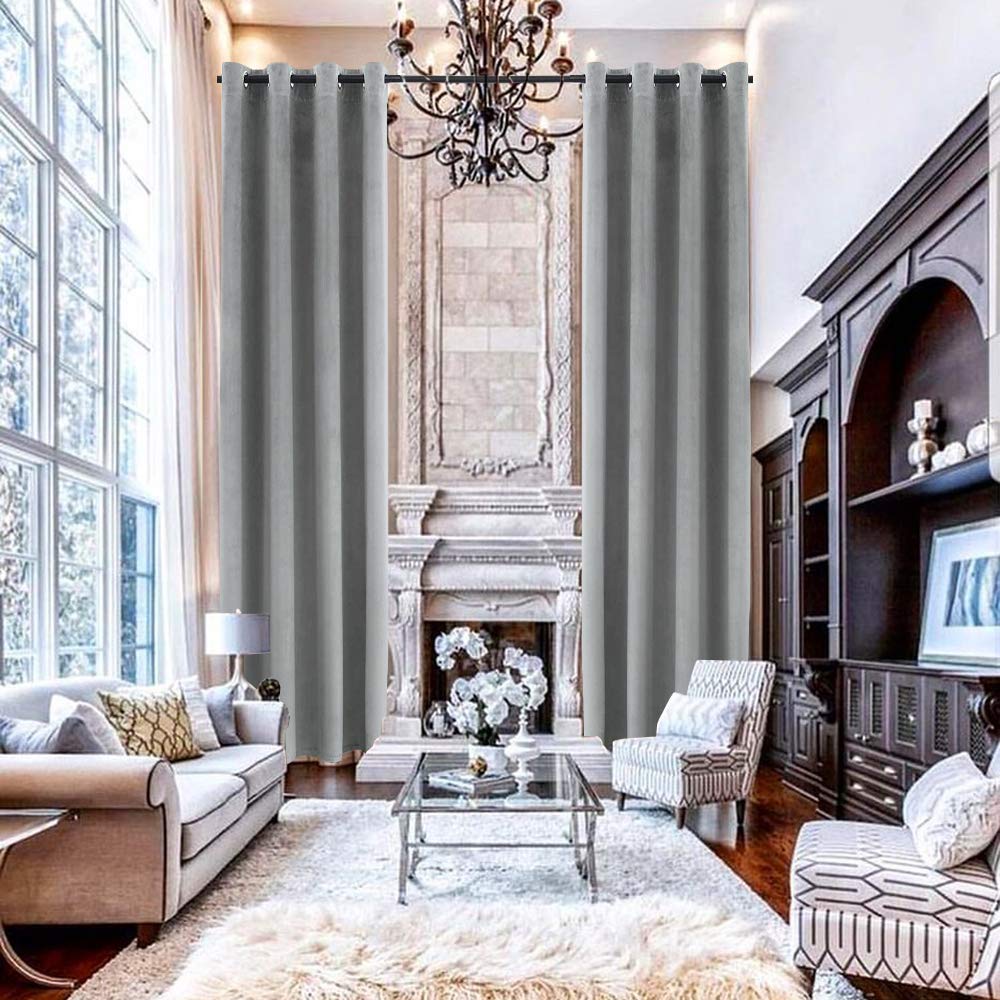 Cortinas opacas de terciopelo exclusivas de 518 cm, elegancia de alta calidad para ventanas altas
