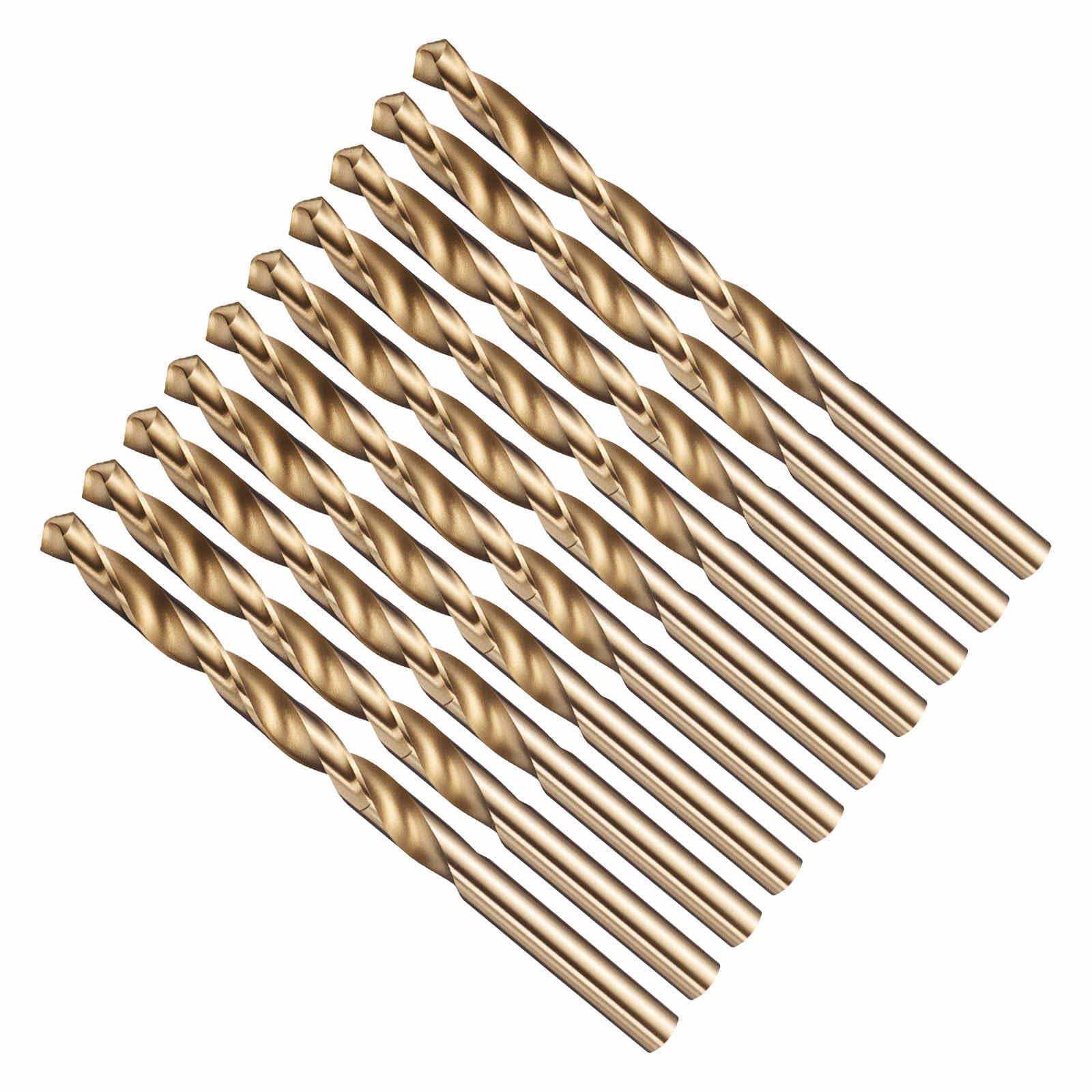 CoCud 6.4mm Drill Bit, 1/4" Cutting Diameter, 4241 HSS Gold 118° Cutting Angle Versatile Jobber Bits