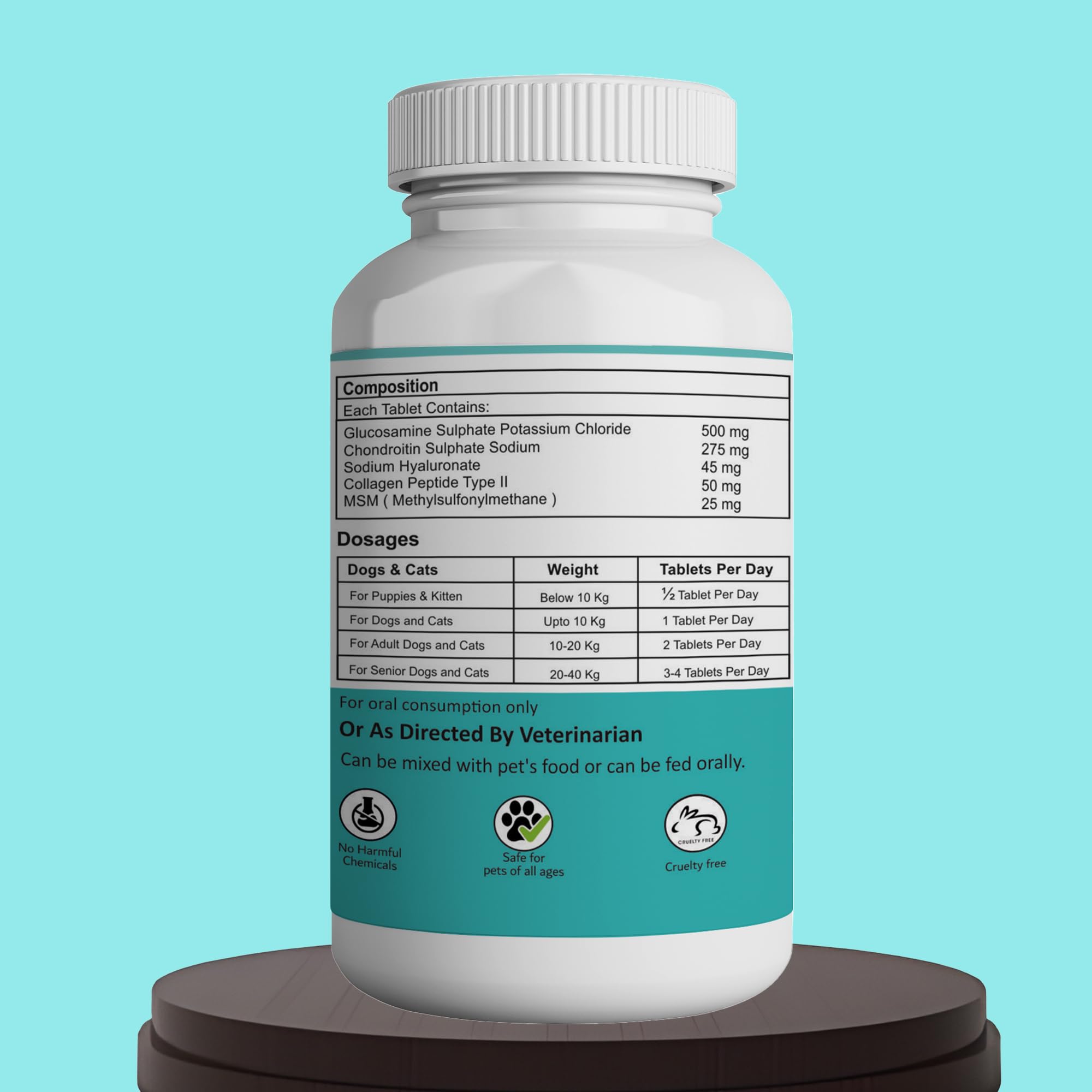 Joint Care Tablet for Dog and Cat | Joint Supplement for Dogs | Chicken Flavor | Hip & Joint Supplements for Dogs | Glucosamine msm and Chondroitin | 60 Tablets | for All Life Stages — Amazon image 2