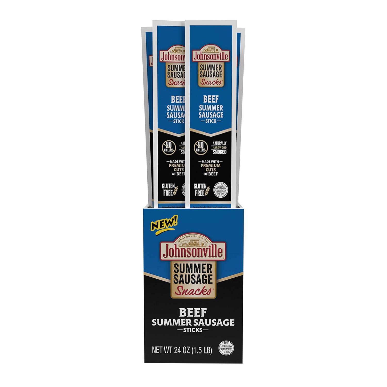 Palitos de salchicha de verano Johnsonville Beef, 1 onza (24 unidades