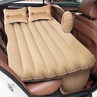 Premium Car Inflatable Bed with Pump & 2 Air Pillow|Quick Inflatable Back Seat Bed|Car Inflatable Mattress|Car Bed Matress|Car Bed For Kids,Travel,Trip,Camping,Picnic,Pool &Beach|Universal Fit|Beige/. - Amazon product rated Grade A