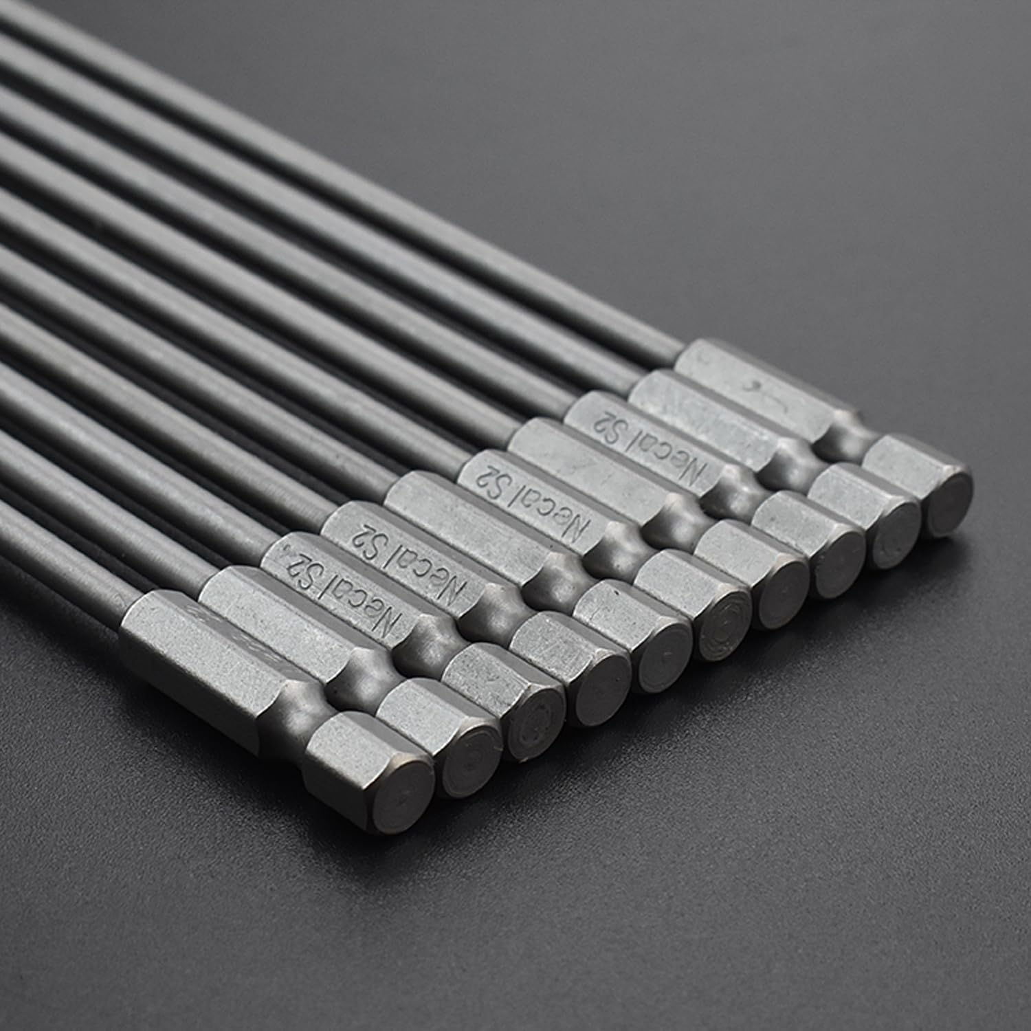 Auniwaig 10Pcs H4 Hex Head Allen Wrench Drill Bit, 1/4 Inch Hex Shank Metric S2 Steel Hex Bit, H4 Magnetic Tips, 150mm/6" Long Screwdriver Bit Perfect for Production Workshop