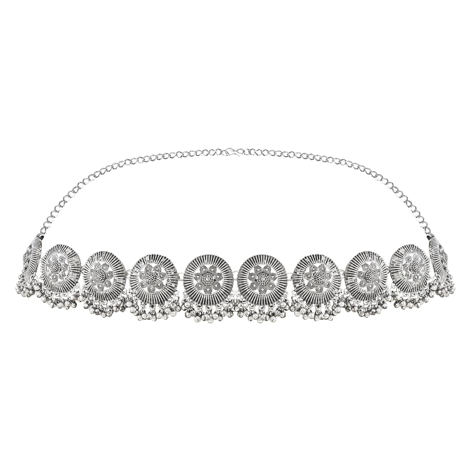 I Jewels Navratri Ethnic Silver Oxidised Traditional Adjustable Boho Waist Chain/Belly Chain/Kamarband For Women (Style-3) (B0C7QTRYM3) Amazon Price History, Amazon Price Tracker