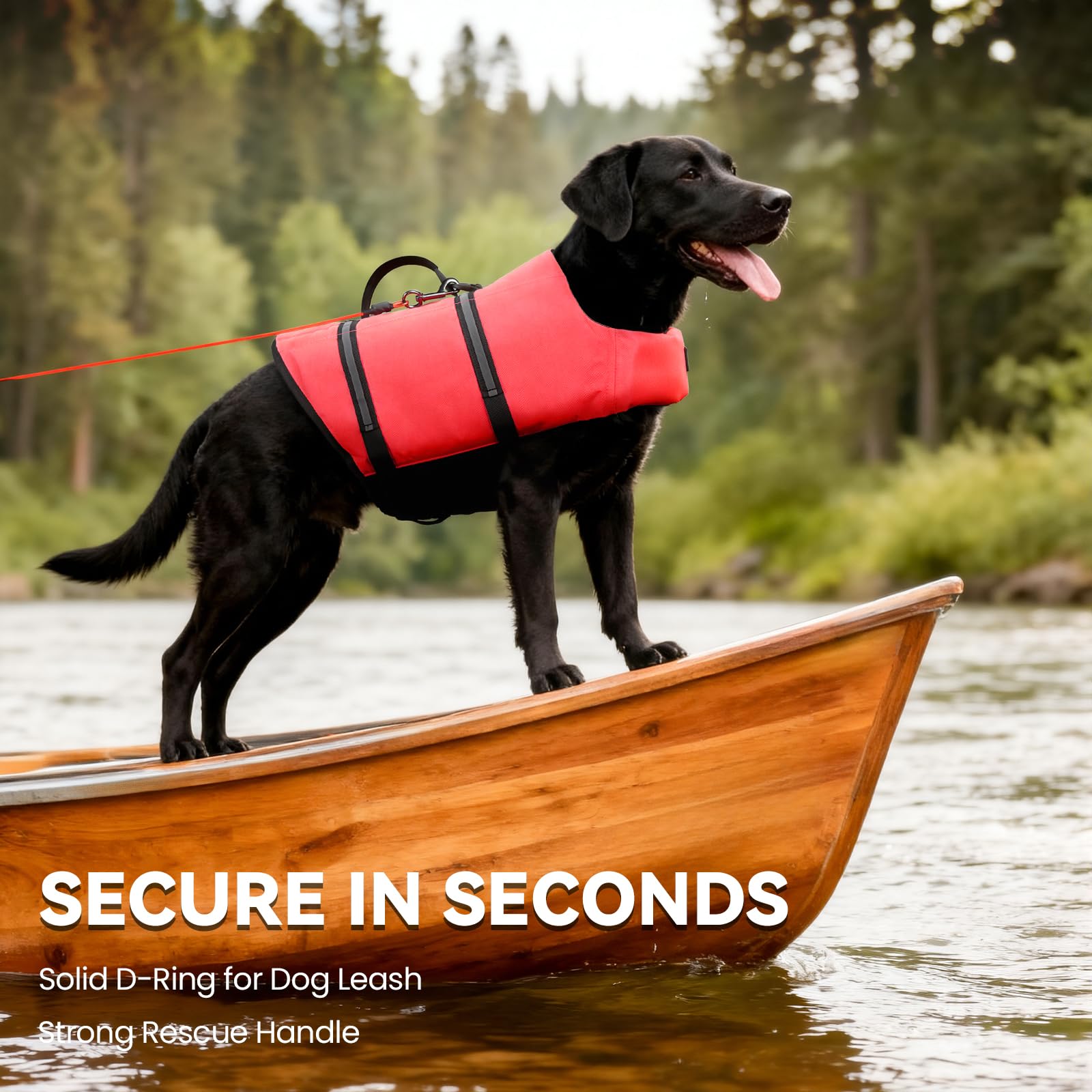 VIVAGLORY Rip Stop Dog Life Jacket, Buoyancy Aid with Handle, Buoyancy for Doggy, Dog Life Jacket for Swimming & Boating, XXS, Bright Orange — view 59