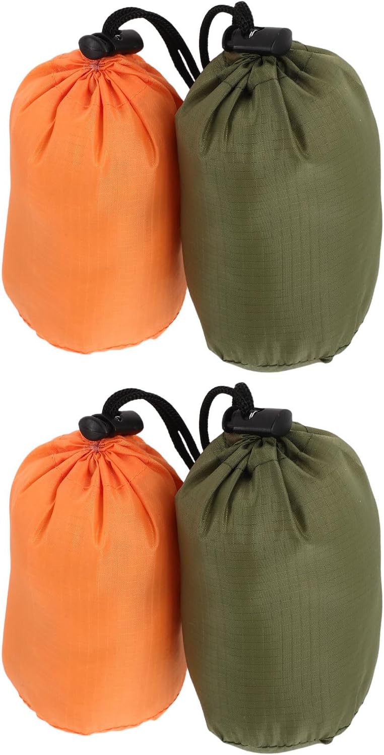4pcs Raincoat Storage Bag: Swimsuit Towels Poncho Storage Sack - Nylon Mesh Drawstring Pouch for Outdoor Travel Camping Hiking Organization