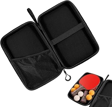 Table Tennis Racket Hard Case, Hard Table Tennis Case, Table Tennis Bat Bag, Table Tennis Paddle Hard Case, Hard Table Tennis Racket Case for 2 Table Tennis Paddles and Multiple Balls