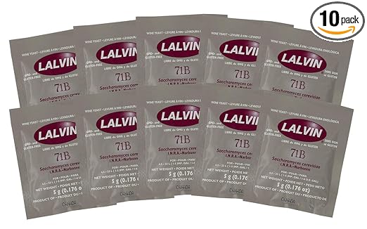 Lalvin - UX-Y1XE-IDOI Wine Yeast 71B Yeast, 10 Packs, Multicolor