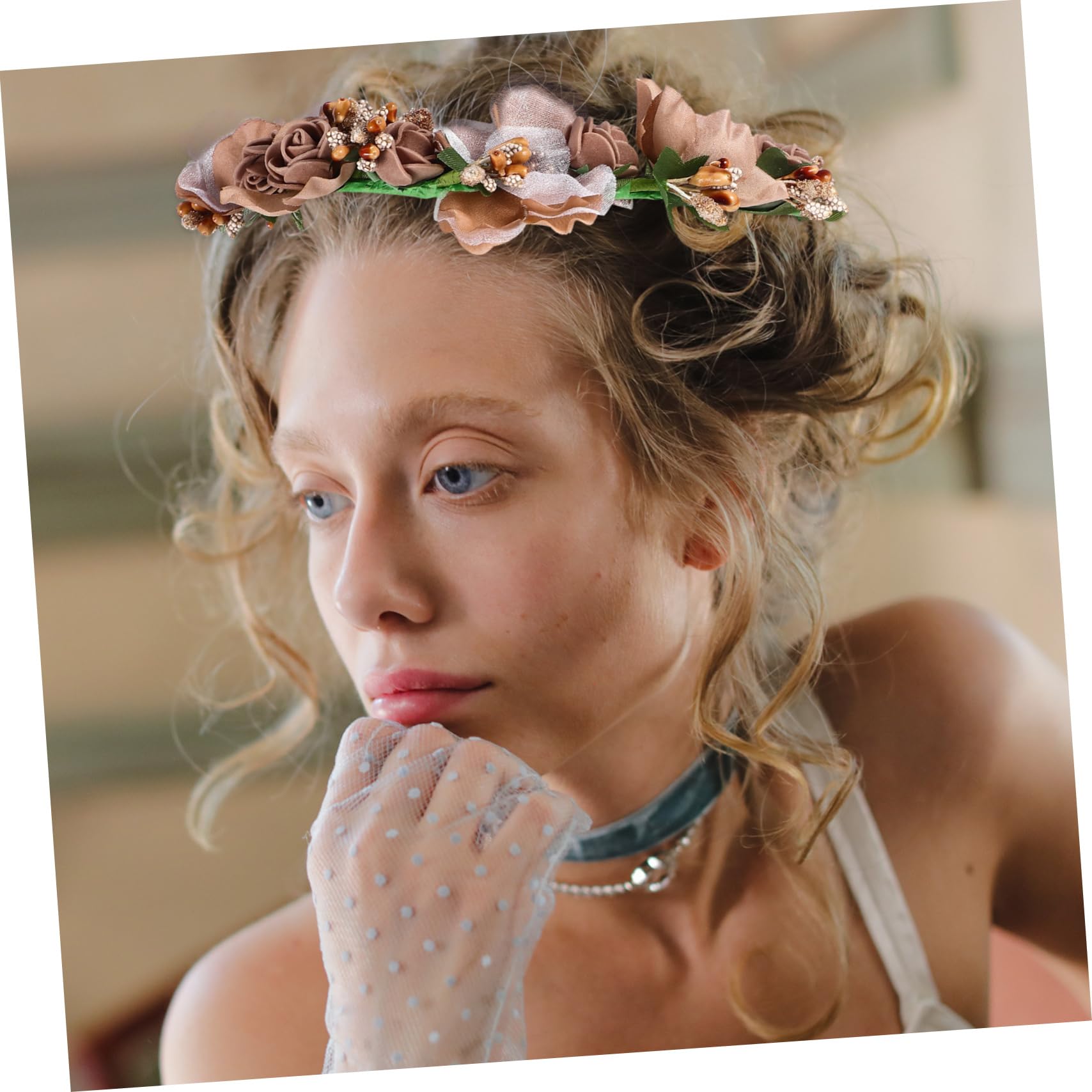 Didiseaon 5piezas Diadema Nupcial Floral Para Bodas Accesorio De Cabello Flores Artificiales Tocado Elegante y Fotografía Para Celebraciones y
