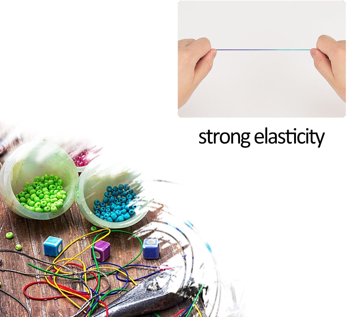 1 mm × 109 Yards Stretchy String for Bracelet- 3 Roll Sturdy Elastic Cord Beading Threads Colorful Stretch Bead Crafting Cords for Beading, Necklaces, Jewelry Making, Masks, Christmas DIY Crafting