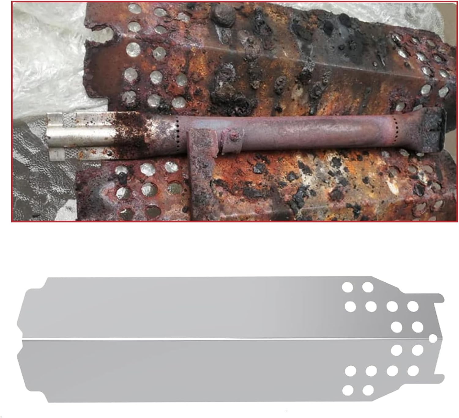 Grill Replacement Parts for Charbroil Classic 360 3-Burner 463773717 463773817 463647018 Grill, Stainless Steel Heat Plates, Grill Burner, Crossover Tube for Char-Broil G215-0203-W1 G320-0200-W1A