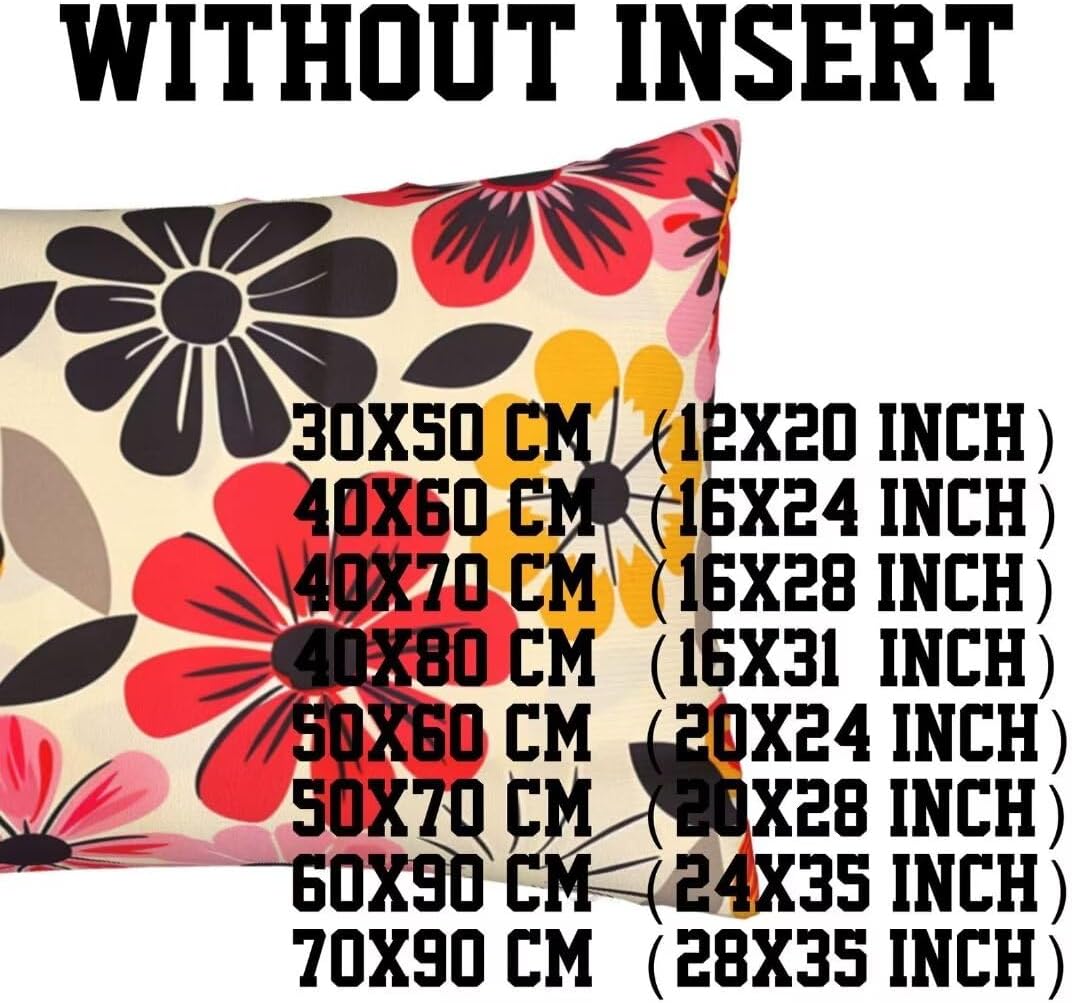 Outdoor Pillows Flower Pillow Covers 20 x 28 Set of 2 Throw Pillow Covers, Colorful Throw Pillows Outdoor Pillow, Lumbar Pillows Cushion Covers Decorative Pillow Covers for Garden Patio Furniture J90