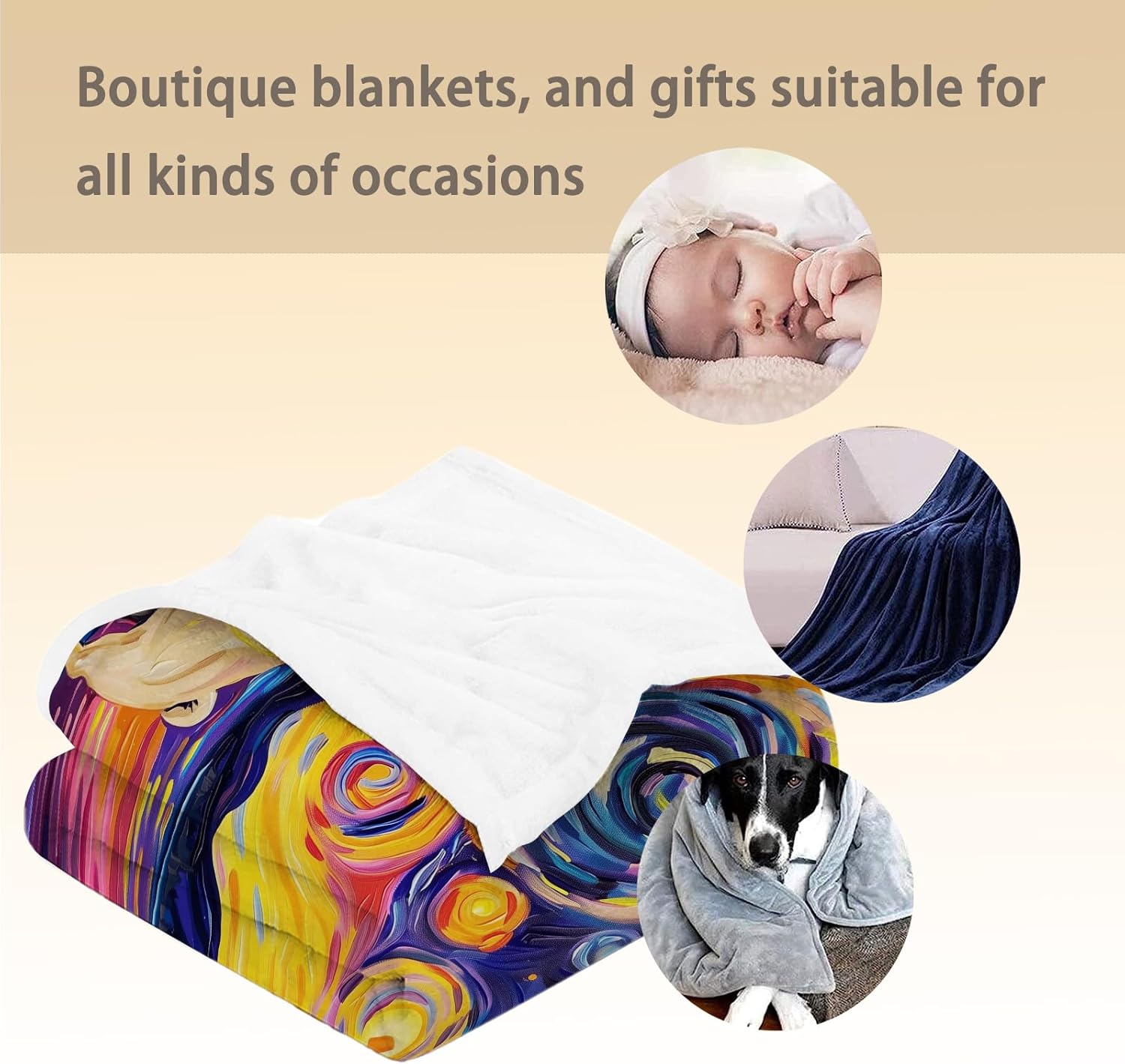 Cute Pug Blanket Soft Lightweight Cozy Starry Night Design Flannel for Adults Kids Women Girls Fuzzy Warm Throw Blankets for Bed Couch Living Room Office Travel Home Decor 60×50 in