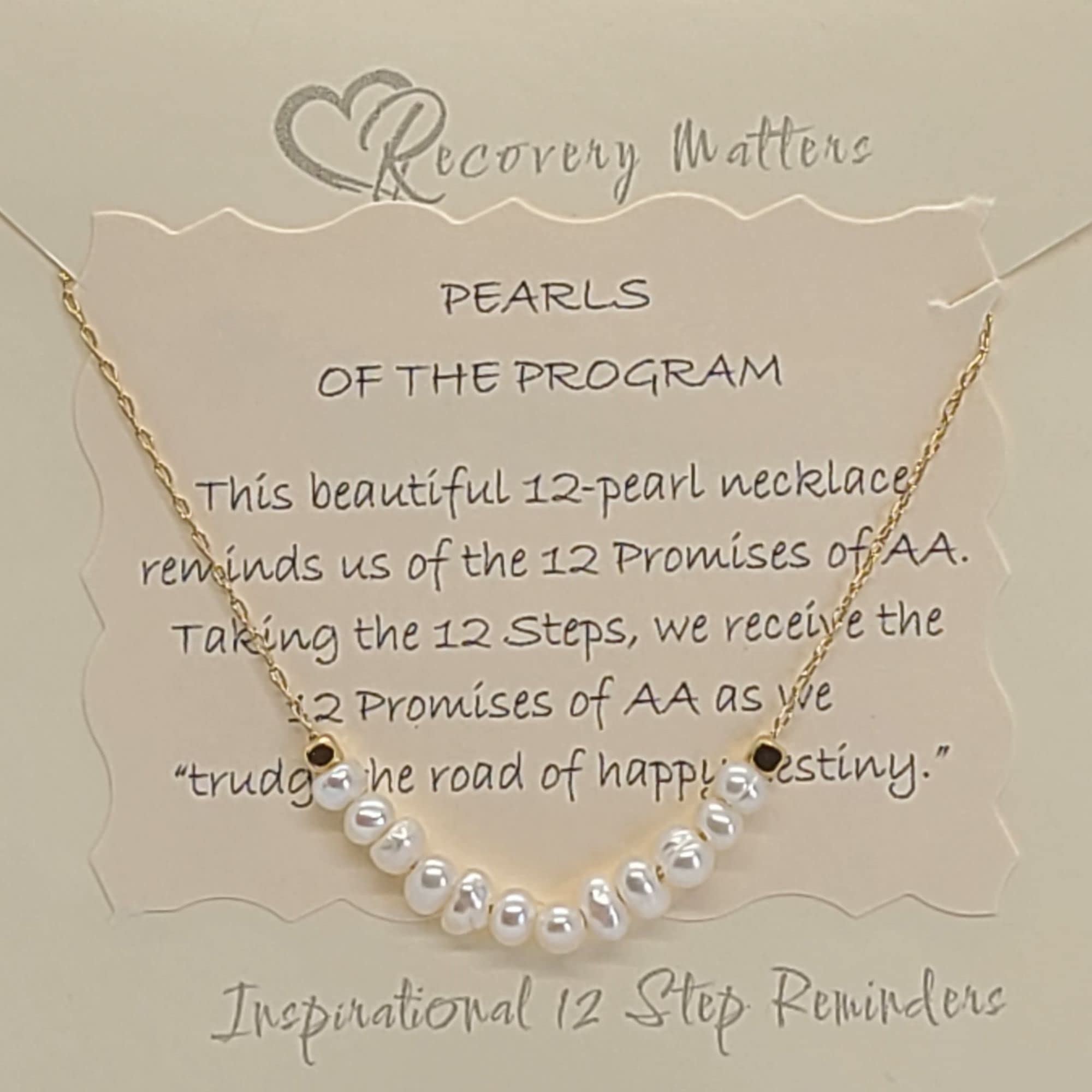 AA Jewelry | Recovery Gift | Pearls of The Program Necklace by Recovery Matters