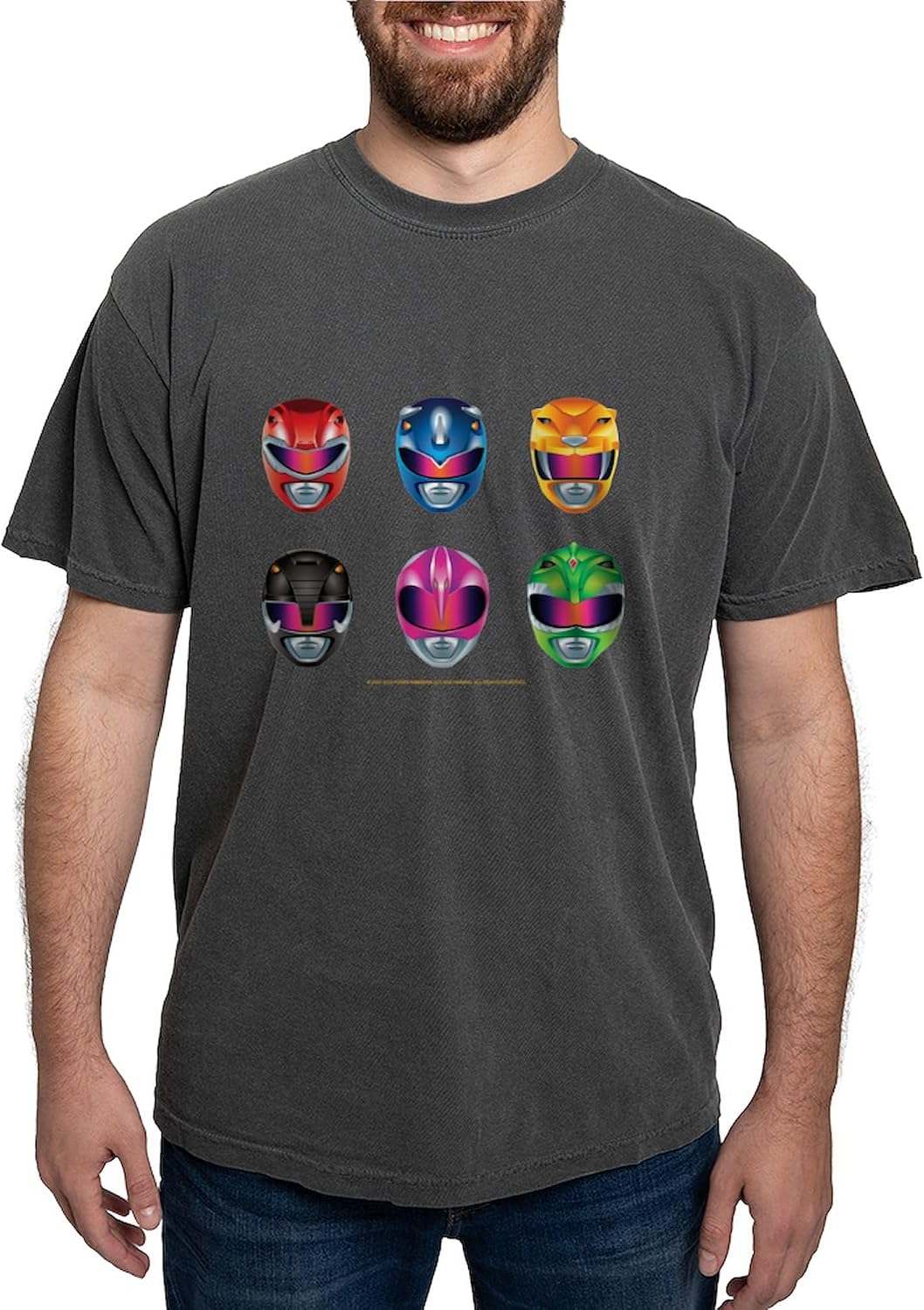 CafePress Power Rangers Helmet Icons T Shirt Mens Comfort Colors Shirt