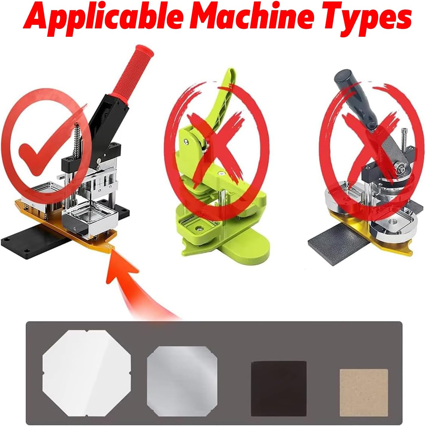 100 Sets Cardboard Magnet Materials Suitable for 2.5x2.5 inch DIY Square Photo Fridge Magnet Maker Machine Supplies