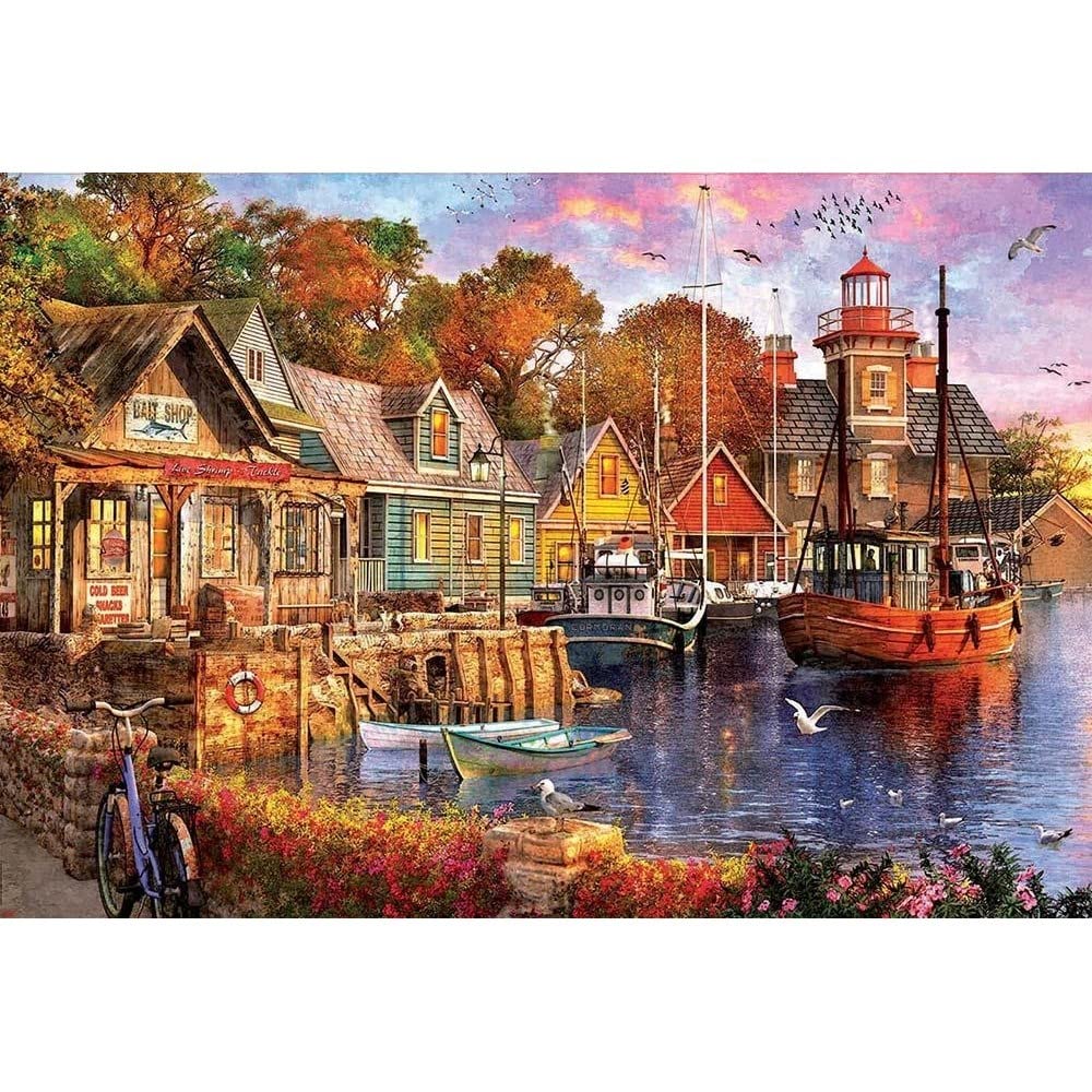 Educa - Puzzle da 5000 pezzi per adulti | Tramonto nel porto. Misura: 157 x 107 cm. Include servizio pezzi mancanti. Consigliato a partire dai 14 anni (18015)