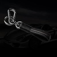 Vista 6 de Idakekiy Llavero de cuero de microfibra con 4 llaveros giratorio de 360 grados, organizador universal para llavero