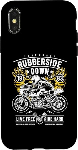 Vista 7 de iPhone 11 Retro Cafe Racer Rubberside Down Motorcycle Race Design Case