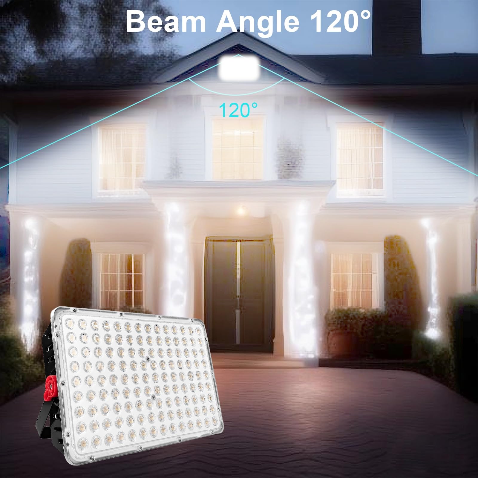 CREATESTAR Faretto Led da Esterno 40000LM, 400W Faretti Led Esterni 6500K luce bianca fredda, IP66 Impermeabile Faro Esterno per magazzino, giardino, garage, campo sportivo, cortile, parcheggio