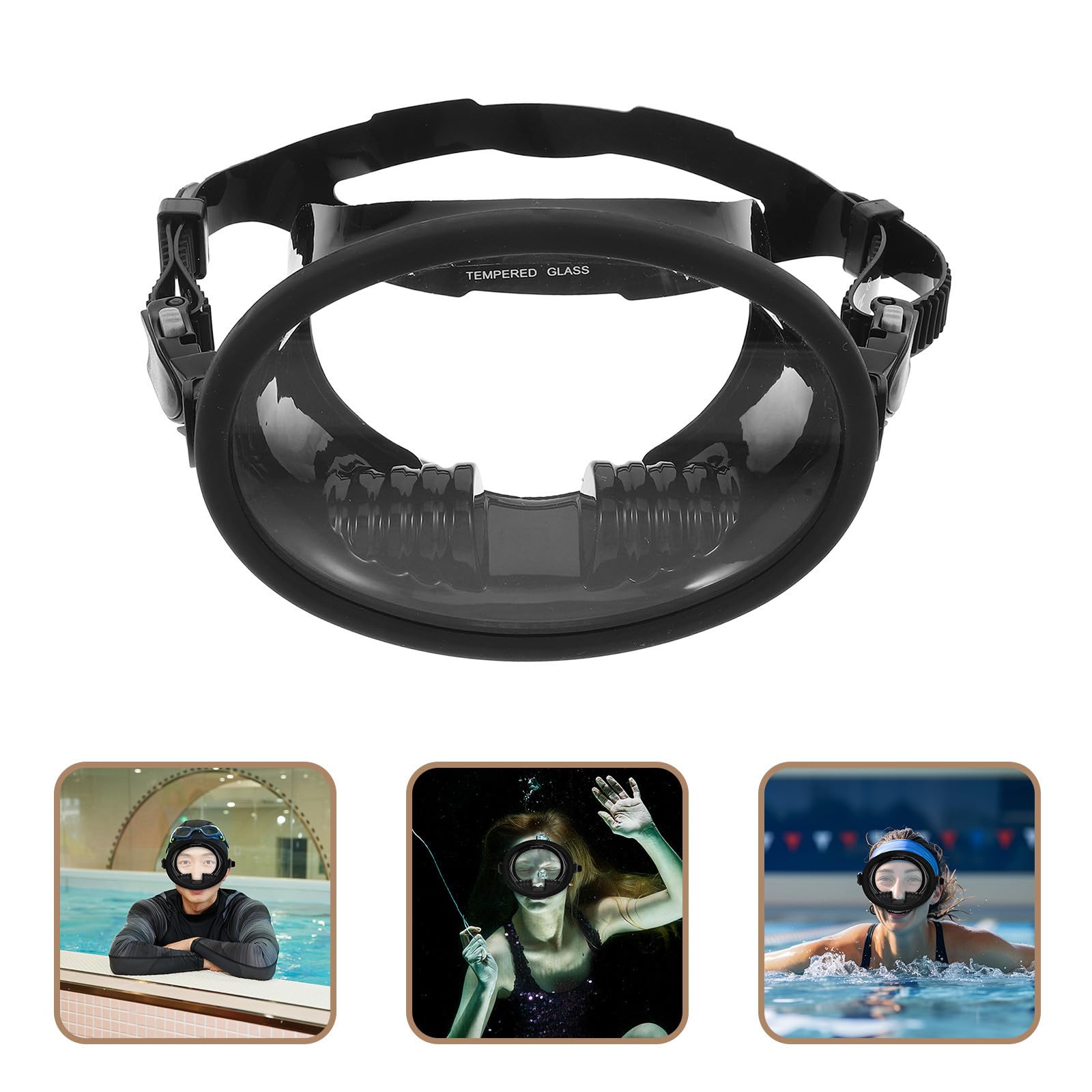 SHINEOFI Gafas de Buceo Resistentes a Filtraciones con Visión Amplia , Silicona Antivaho y Vidrio Templado para Natación y Snorkel