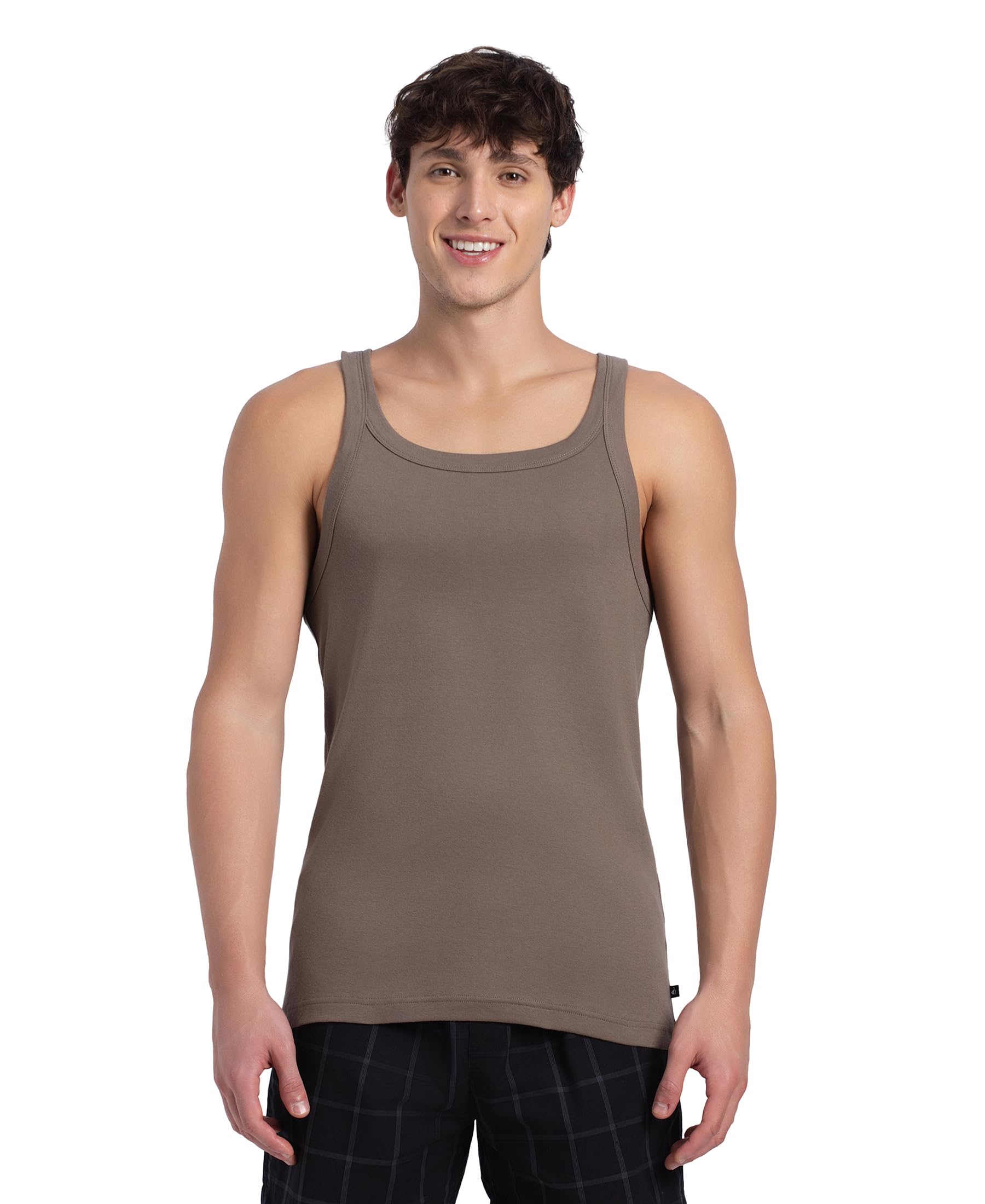 US26 Men's Super Combed Cotton Rib Square Neckline Gym Vest