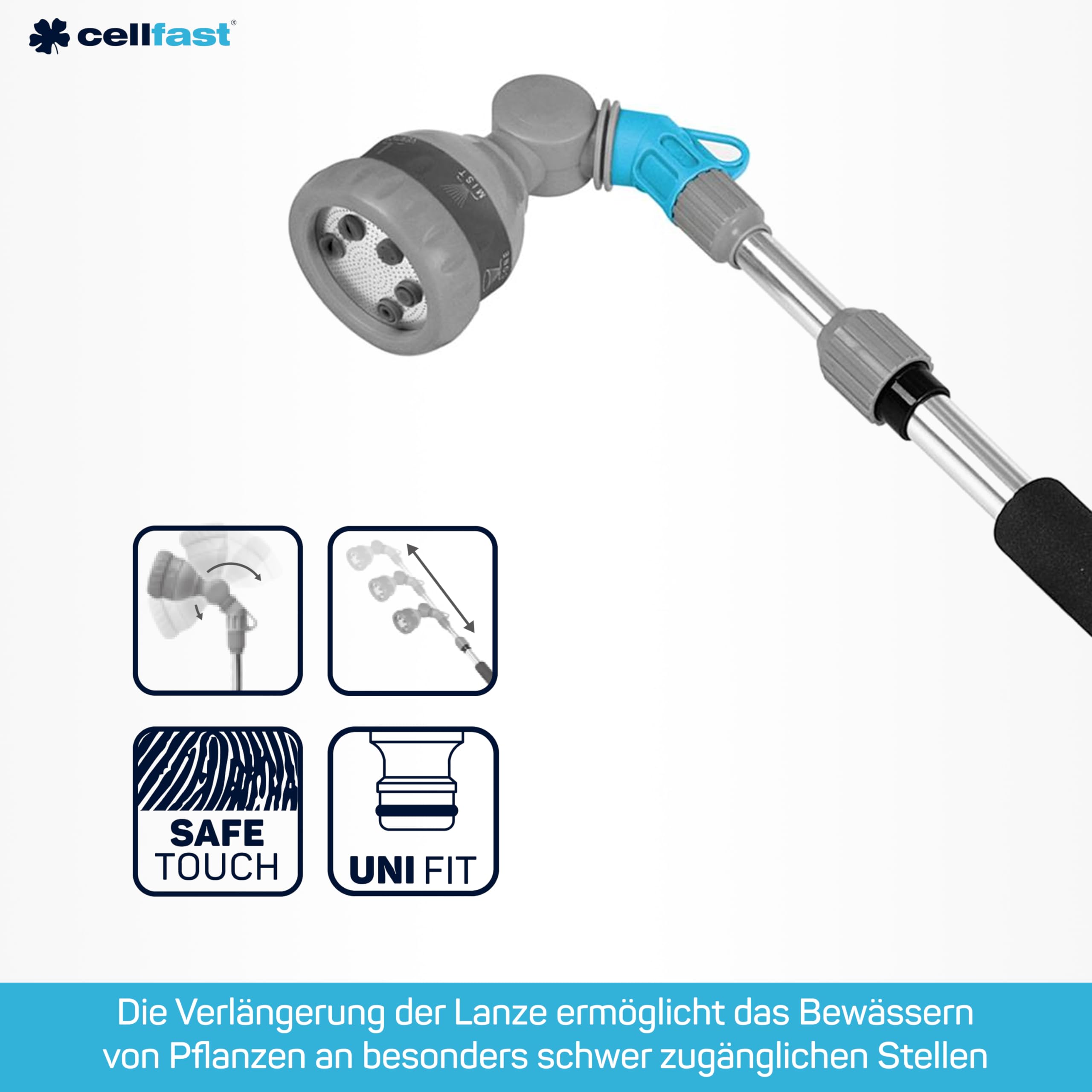 Cellfast Teleskopische Sprühlanze, 15 x 4 x 75 cm, blau, CF52-080, 15x4x75 cm