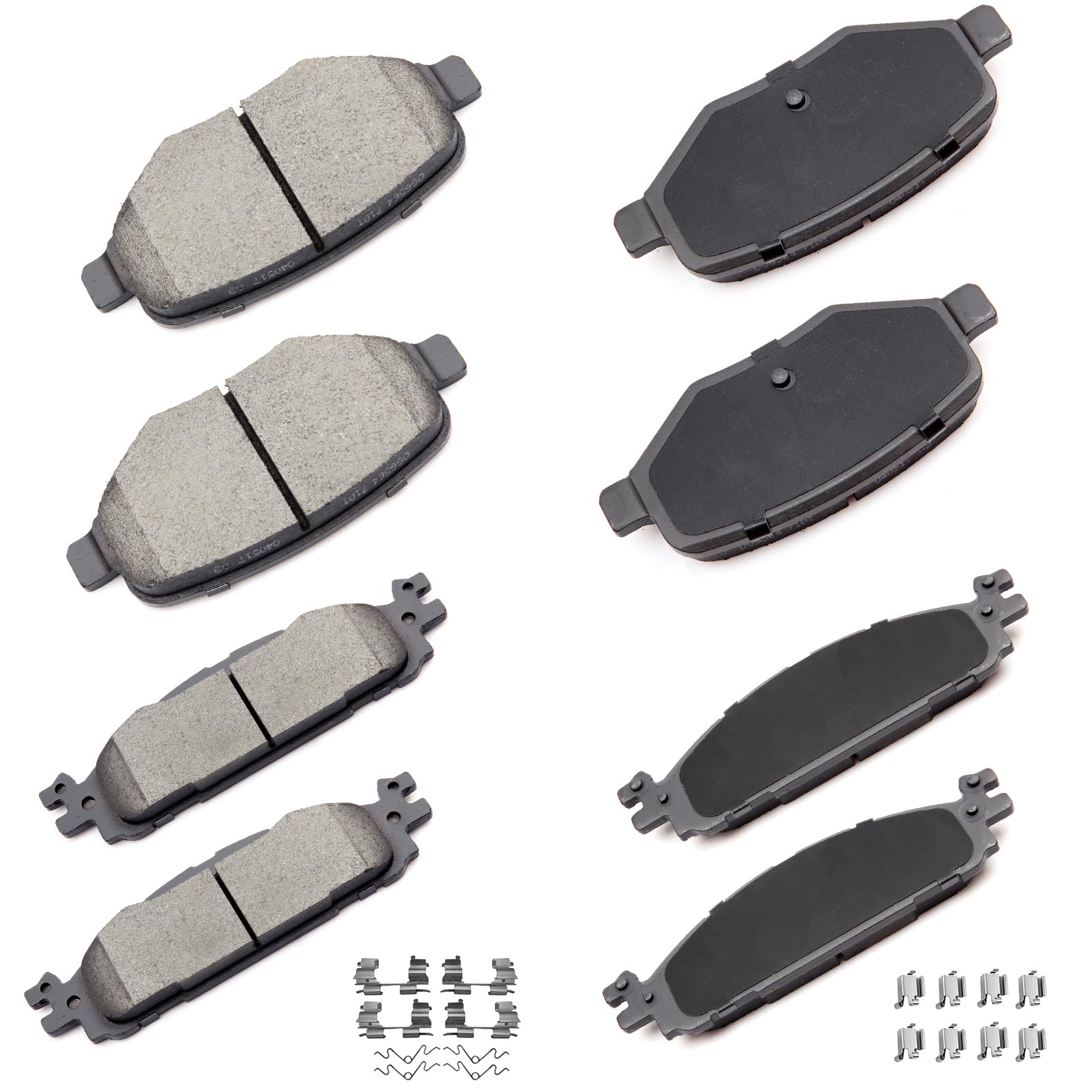 cciyu D1377 D1508 Brake Pads w/Hardware Front Rear Disc Brake Pad Set