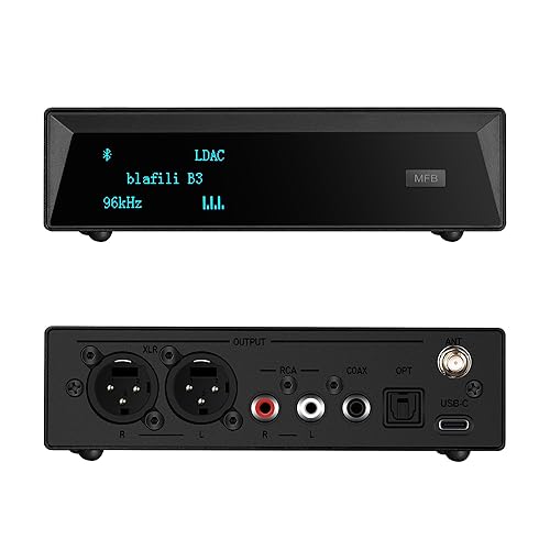 blafili B3 Professional XLR Bluetooth v5.1 Music Receiver, LDAC & aptX HD Streamer, Built-in ESS DAC, Analog RCA, Digital Optical and COAXIAL Outputs, for Audio Mixer, DJ Speakers & PA System