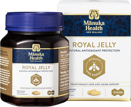 Manuka Health Royal Jelly Capsules, 1000mg NET - 365 Count 6-Month Supply - Traditional Anti Aging Supplement from New Zealand