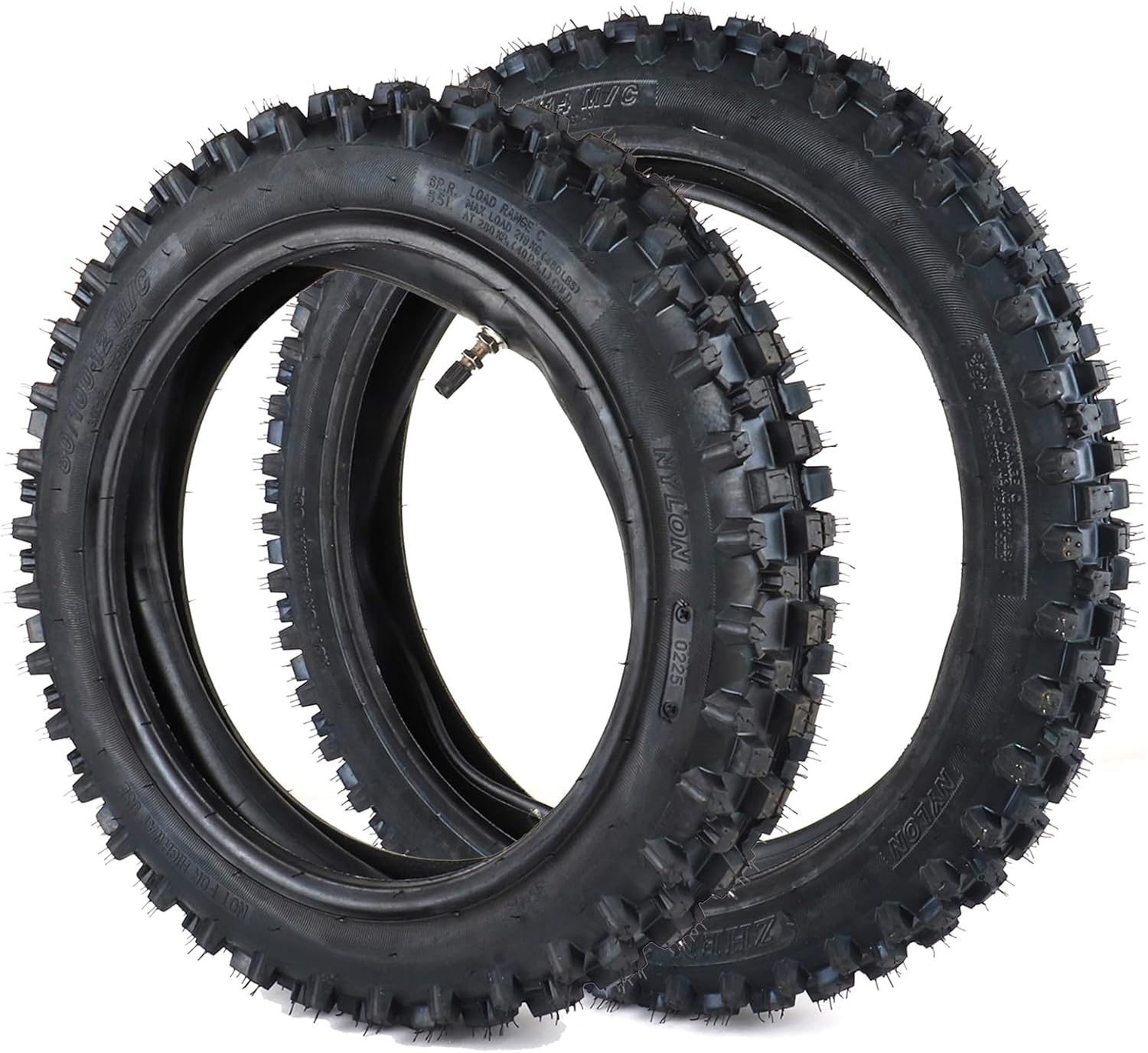 Motorcycle Rear Tire 3.00-12 80/100-12&Front Tire 2.50-14 60/100-14 for 90cc 110cc 125cc SSR CRF70 CRF110 XR70 KLX110 KX60 KX65 KX110 JR80 RM60 TTR90 TTR110 PW80 Dirt Pit Bike