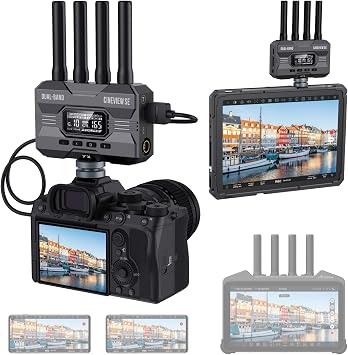 Accsoon CineView SE Wireless SDI HDMI Video Transmitter&Receiver, Dual-Band Video Transmission System, 1200ft RNG. 50ms LAT., 1080P60fps 4 Devices Monitoring, Compatible with CineView M7 Pro/2 SDI/HE