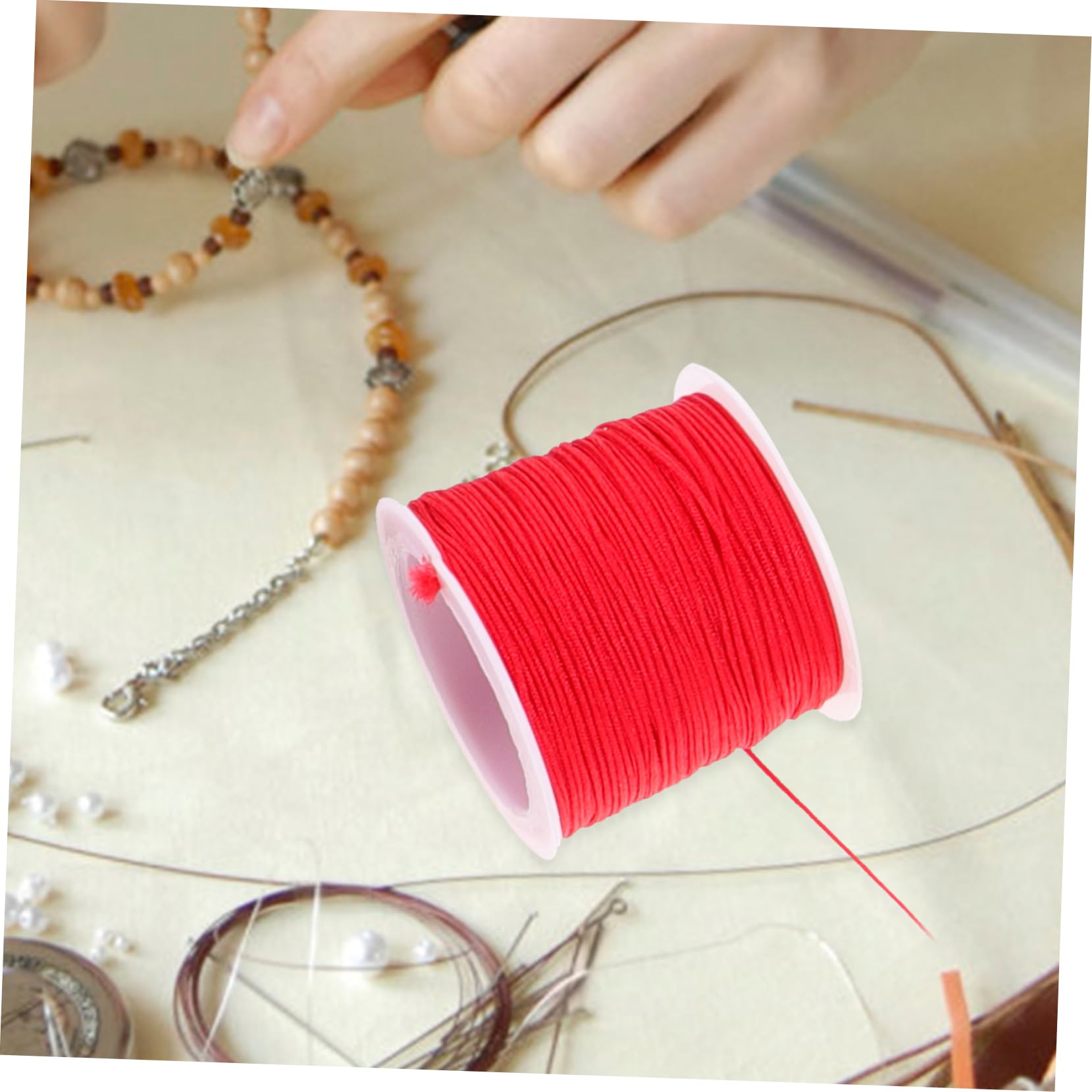 NUOBESTY 2 Sets Perlenschnur-Faden Zum Herstellen Geflochtener Schmuckschnur-Faden Für Die Herstellung Von Halsketten Armbändern Und Schmuck 6 Rollen * 2