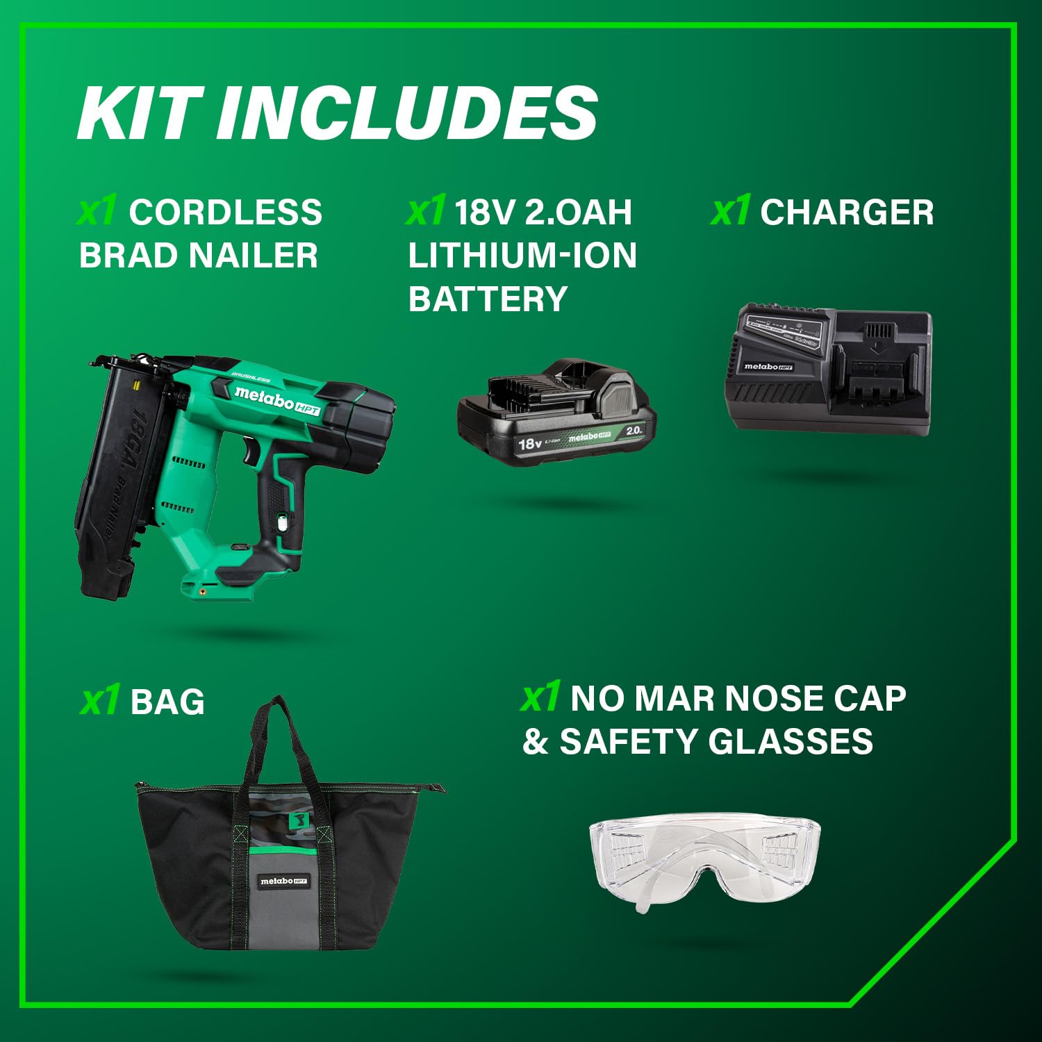 Metabo HPT 18V Brushless Brad Nailer Kit - Cordless Power -5
