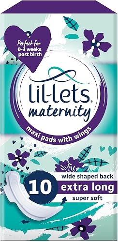 Lil-Lets Maternity Pads 10s | Postnatal | Hospital Bag | Extra Long | Super Absorbent | Fragrance-Free