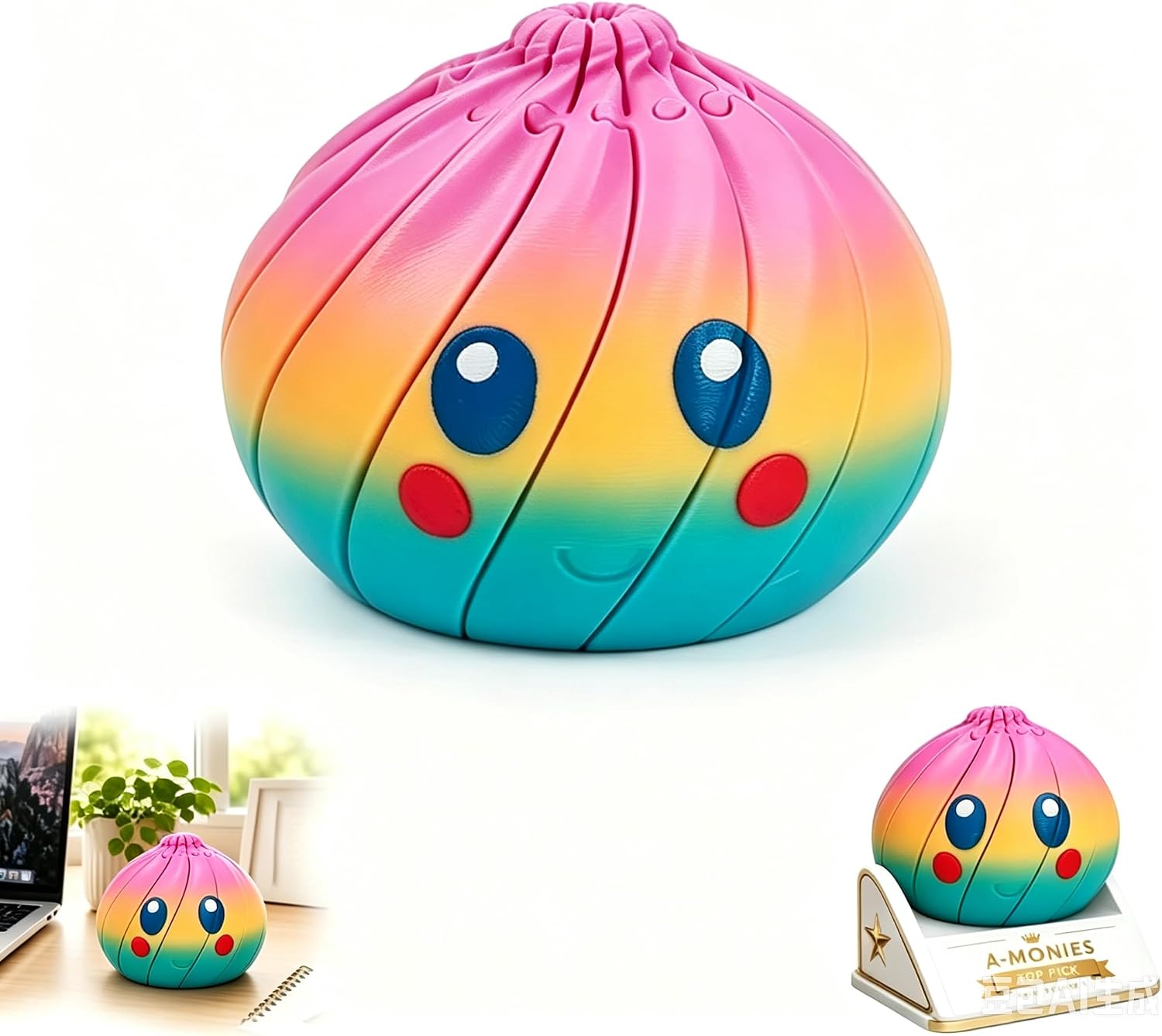 3D Dumpling Squishy Blind Box, Twisty Fidget with Case, Articulated Desk Figurine, Palm Size Stress Relief Sensory Toy, Novelty Gift for Students Adults Party Favors，Pink*1