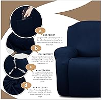 Vista 3 de JIVINER Fundas de sofá reclinable de 8 piezas, fundas elásticas de jacquard para sofá reclinable, fundas para sala de estar, protector suave de 3