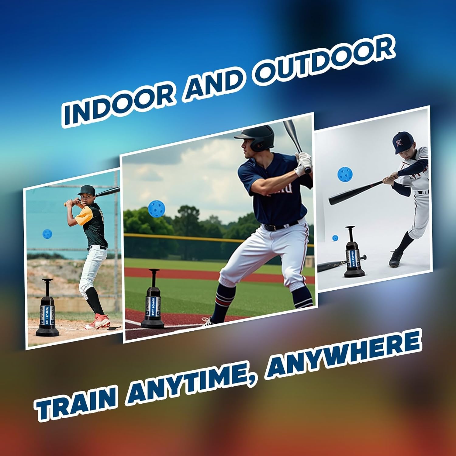 Ball Popper Balls – Improved Impact-Resistant, Rebounding Soft Eva Plastic Baseballs & Softball for Pop Up Tee and Ball Popper Tee, Baseball Training Wiffle Ball for Baseball Hitting 42mm (1.65”)