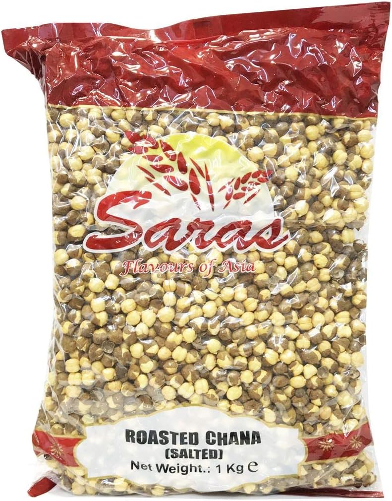 Saras Roasted Chana (Chickpeas) Roasted Healthy Snacks and Everyday Superfood - Salted 1kg