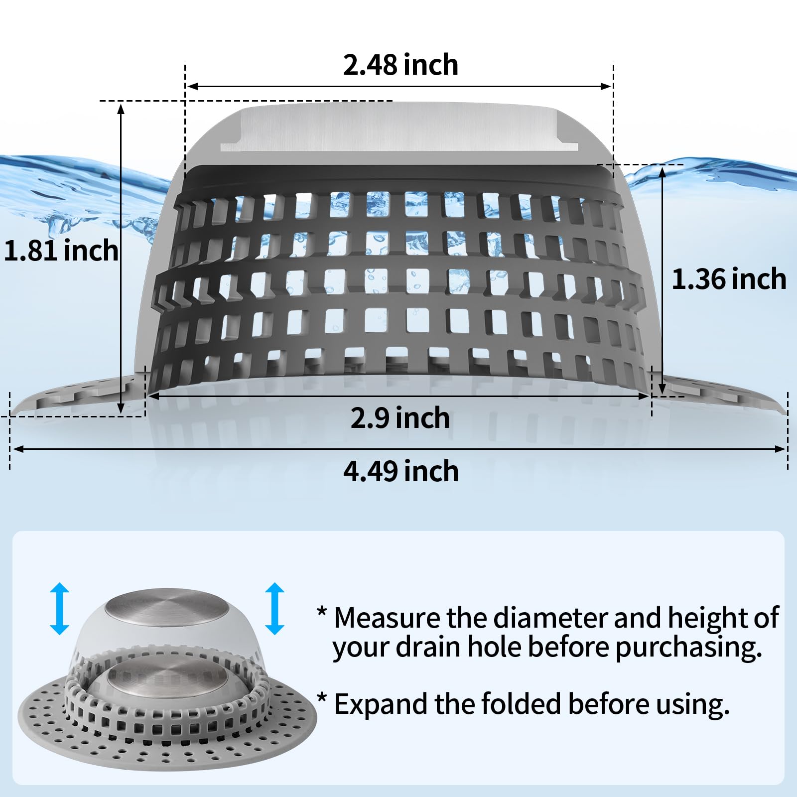 Aluvor Shower Drain Hair Catcher - Clog-Free Drains -4