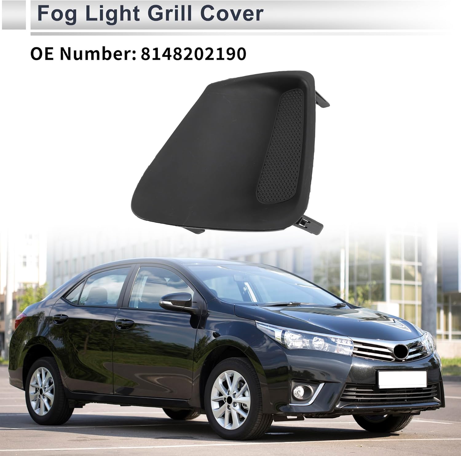 Front Left Fog Light Grill for Toyota Corolla 2011-2013 Front Lower Bumper Fog Light Cover Inserts No.8148202190 ABS 1 Pc - Image 2