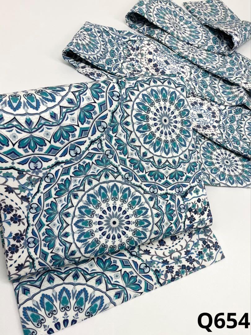 染帯 モダン 全通 九寸名古屋帯 銀彩 華紋 未使用品 正絹 Q654 染帯 モダン 全通 九寸名古屋帯 銀彩 華紋 正絹 Q654 リサイクル名古屋