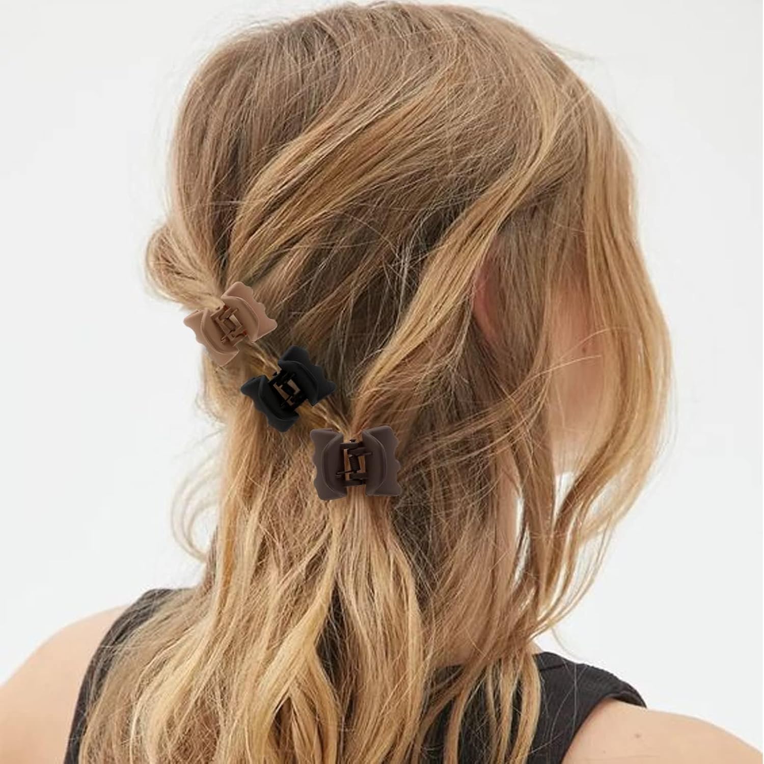 16 PCS Small Hair Clips for Women & Girls, Durable Matte Claw Clips for Thin Hair, Strong Hold NonSlip Medium Hair Claw Clips, Mini Hair Clips, Cute Hair Accessories, 4 Shapes Gifts Holiday