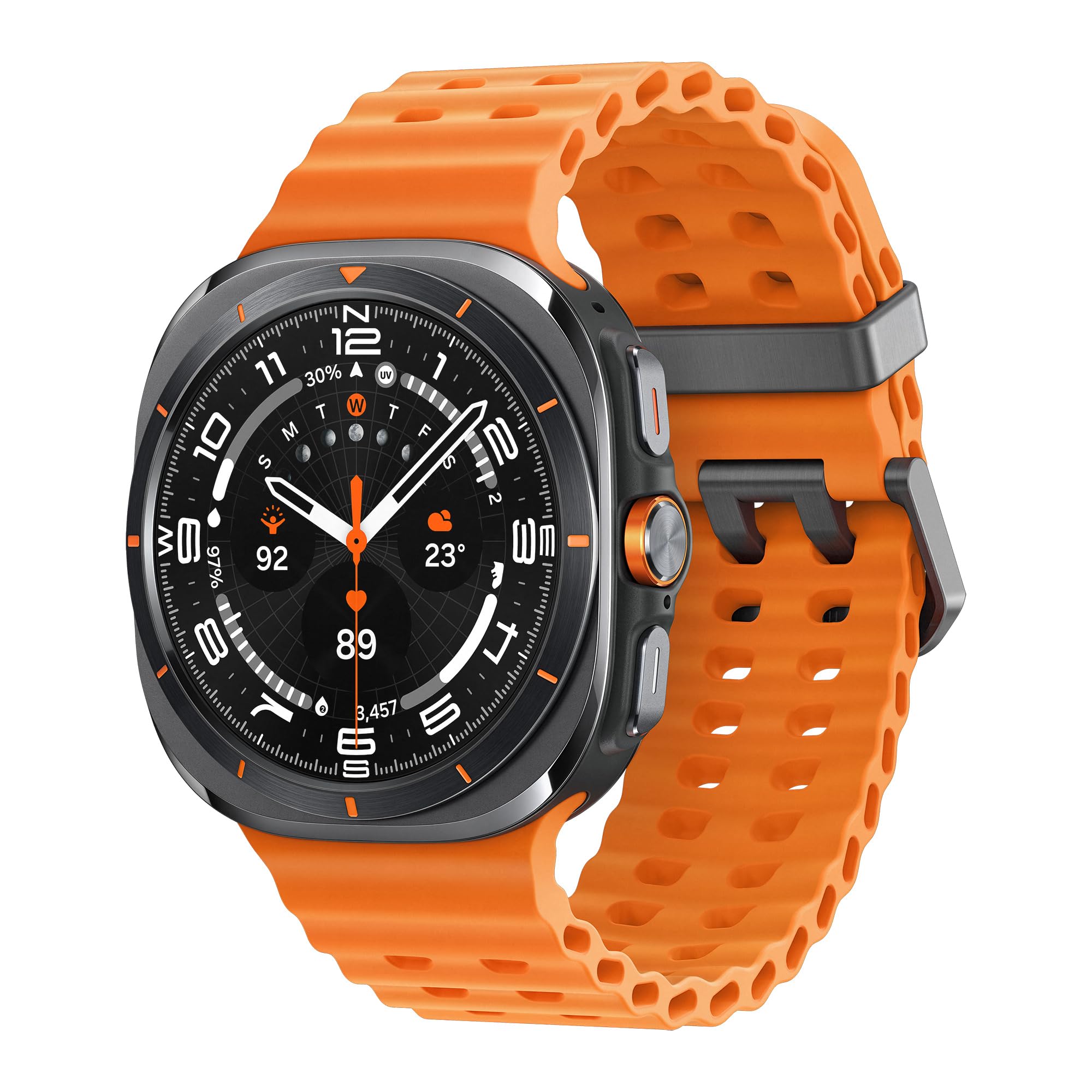 Samsung Galaxy Watch Ultra (2025), AI Smart Watch, Marine Band, Titanium Casing, Cushion Design, Quick Button, 47mm, LTE, Titanium Grey, 3 Year Extended Warranty (UK Version)