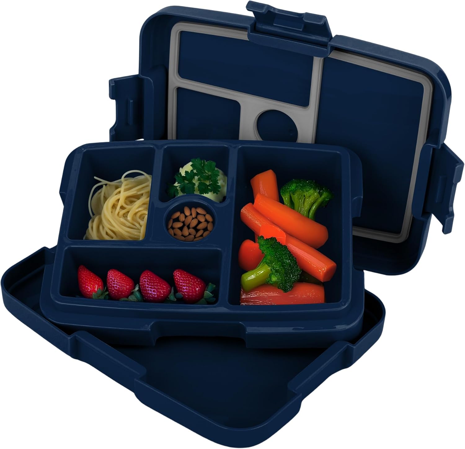 FOCO NFL Unisex-Adult Officially Licensed Team Color Stripe Primary Logo Football Leak Proof 5 Compartment Bento Lunch Box - Dallas Cowboys - Image 3